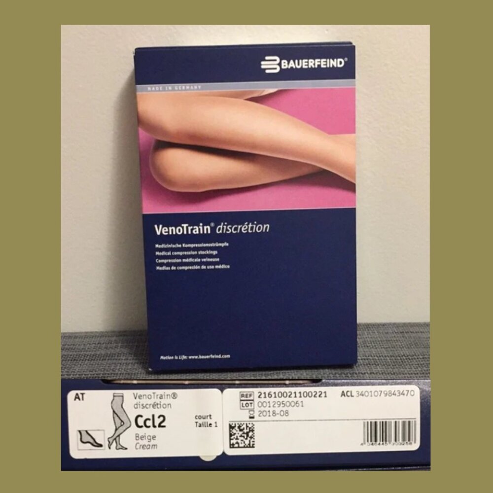 Bauerfeind VenoTrain Discretion Compression Pantyhose (Cream/Beige)